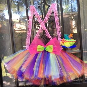 🎃👻Little clown costume, crazy hat and tutu